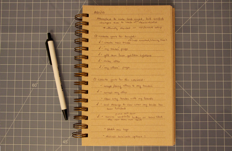 old notebook open